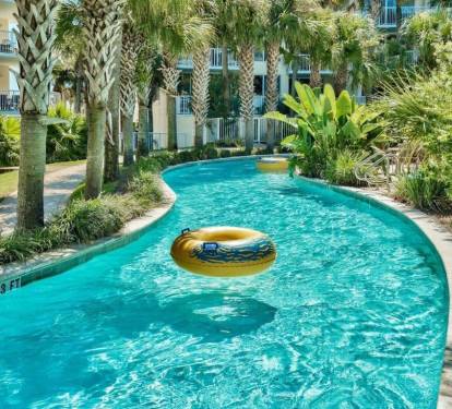 Lazy river drifting through lush landscaping, made for slow, easy days.