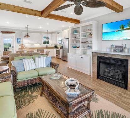 living room with fireplace