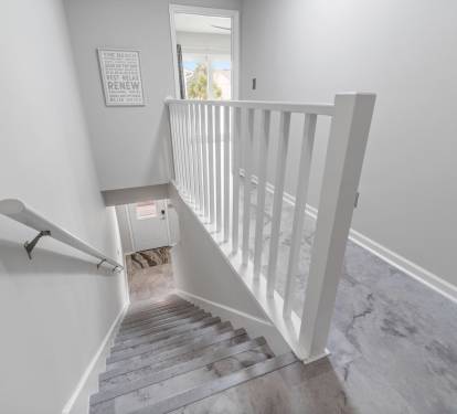 The view down the steps from 2nd level