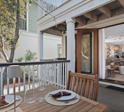Enjoy a meal in the outdoor space