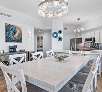 Dining table with seating for the whole family