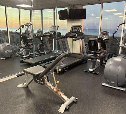 You will enjoy working out in the Fitness Center overlooking turquoise waters.