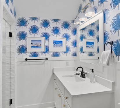 Updated ensuite bathroom with shower
