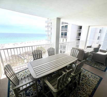Huge patio with a wrap around to with West views
