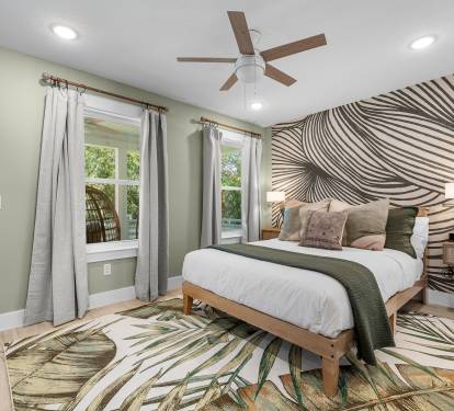 Let the first sunlight wake you up, or close the blinds to sleep a bit longer in the morning.