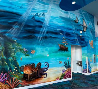 Amazing murals in lobby