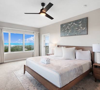 Master Bedroom with endless Gulf Views and the perfect spot to enjoy a beautiful sunrise!