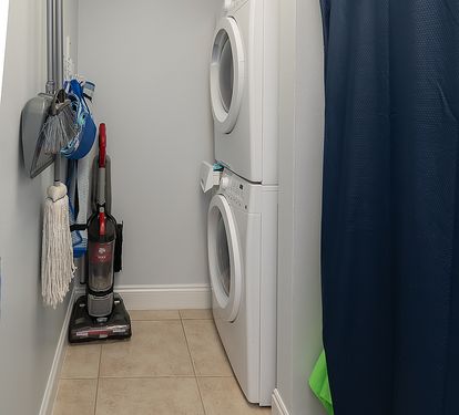 Stackable Washer and Dryer in the Laundry Room
