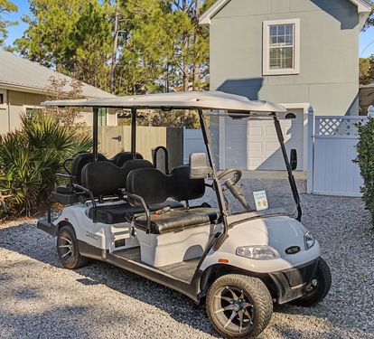 The included 6-passenger golf cart makes exploring nearby beaches, restaurants, and 30A both easy and enjoyable.