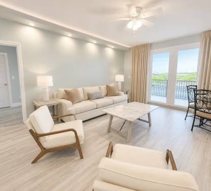 spacious living room!! with brand new  flooring