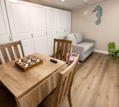 This is a great room for the kids to hang out in.  There are puzzles, board games, and a TV to hook up a gaming system. 