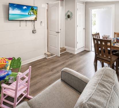 This is a great room for the kids to hang out in.  There are puzzles, board games, and a TV to hook up a gaming system. 