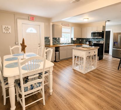 Dining table and kitchen 