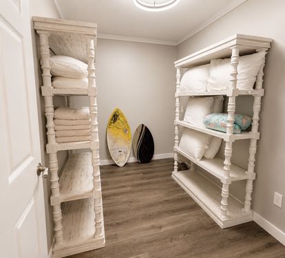 Luggage room and extra bath towels and sofa bed sheets 