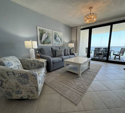 Living Room with view of the Gulf of Mexico.