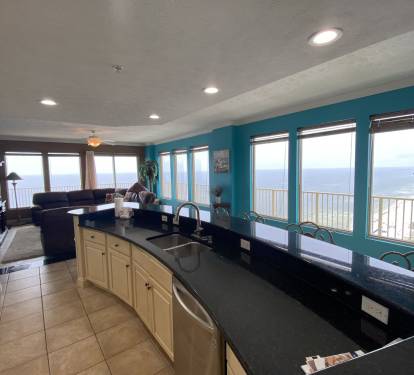 Beach kitchen views for days! 10 full length windows in one room!