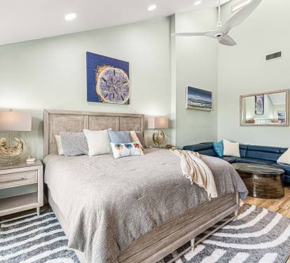 Spacious Master Bedroom with Cal King Bed and Sofa