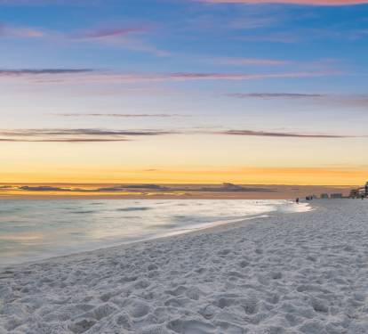 Ten minute walk from the front door, you're here. Crystal Beach is one of the most beautiful stretches on the Gulf Coast.