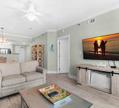 Comfortable living area with TV
