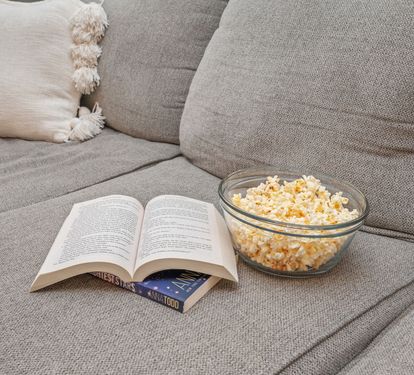 Relax with a good book and popcorn