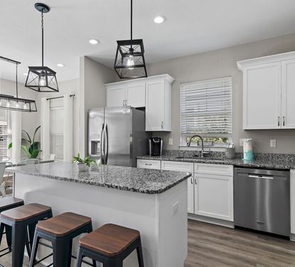 Additional seating at the kitchen island.