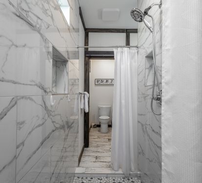 Walk through shower in master