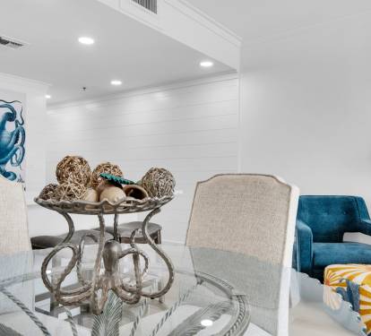 Dining space and living area