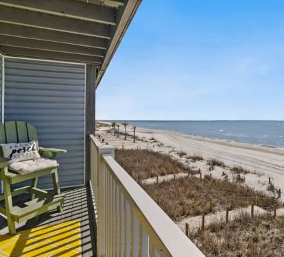oceanfront balcony off living room for morning sunrises or evening sunsets