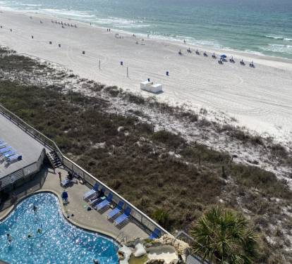 Watch pool & beach both from the balcony!