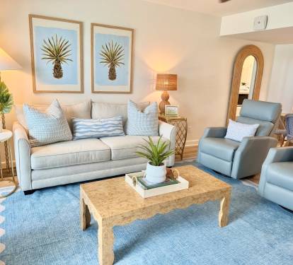 Newly decorated with an elevated coastal look—subtle beach inspiration, curated details, and a serene, open feel.
