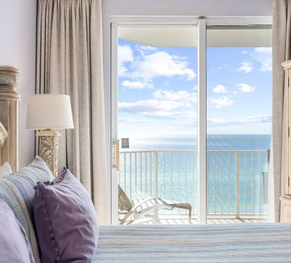 Wake up to blue skies & water views right from the bedroom.