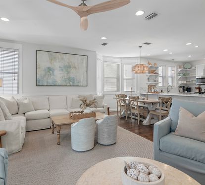 Spacious living room with plenty of seating for everyone. With 16 guests, you need a living room that can actually hold a crowd — this one can.