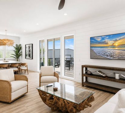 Open-Concept Living Room with Balcony Access