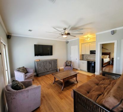 3rd Floor Game Room, Balcony, Kitchenette, bar, Murphy bed, and Smart tv