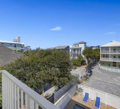 Third floor Primary bedroom balcony poolside