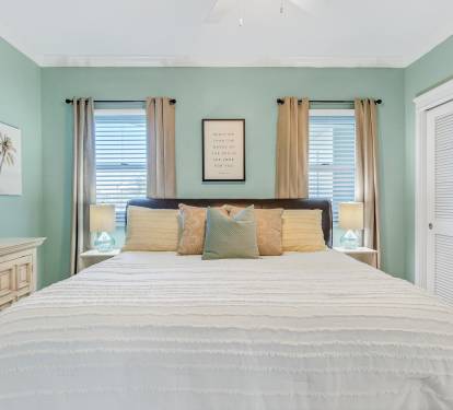 Master bedroom with king-sized bed