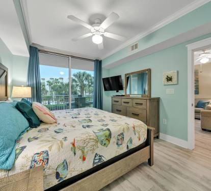 Primary bedroom with king bed