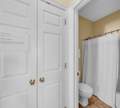 West front bathroom, access to both front queen bedroom and living room