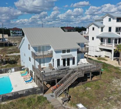 Drone photo from the beach looking North