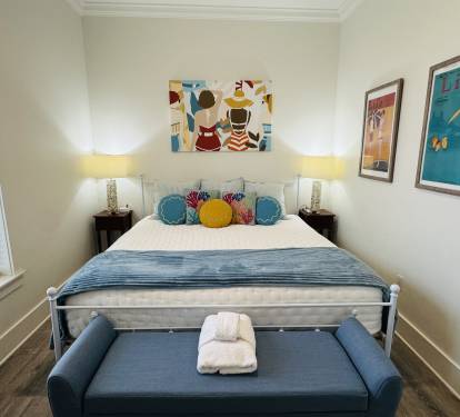 The second king bedroom has a pillowtop mattress and a fun playful theme.