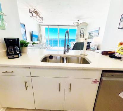 Wide open kitchen with a view