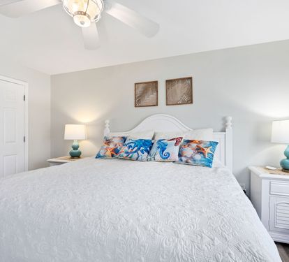 ?? "Your Private Sanctuary. The master bedroom boasts a luxurious king bed, elegant furnishings, a walk-in closet, and an ensuite bathroom—perfect for unwinding in style at After Dune Delight." ????