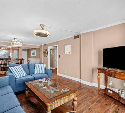 Living and dining areas