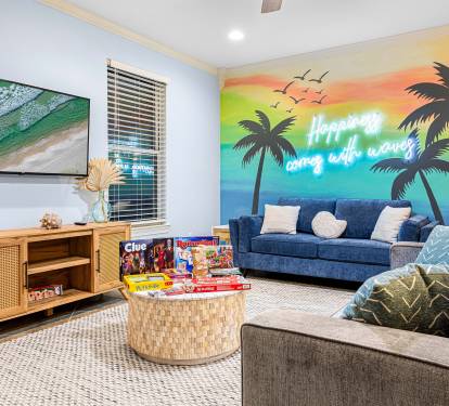 Smart TV for movie nights, sports, or winding down after a full beach day.
