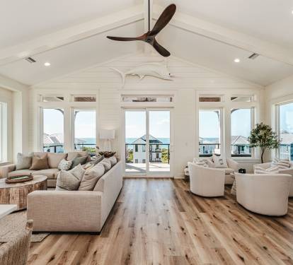 Living Room and Bar Sitting Area overlooking the Gulf