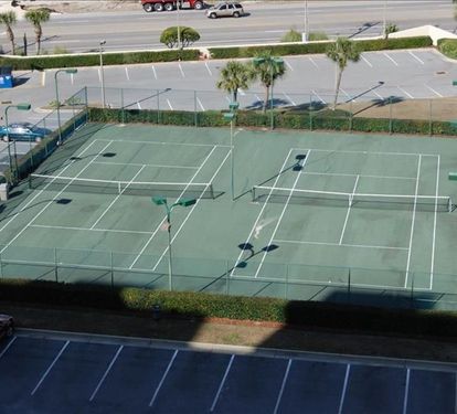 Two lighted tennis courts