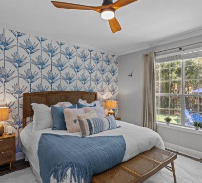 Drift off to sleep in this serene retreat after a sun-kissed day by the shore.