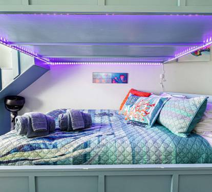 Bottom queen bunk, great for kids AND adults!  