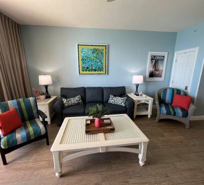 Relax in style. Plenty of comfortable seating for the whole family after a day in the sun.