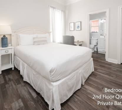 Calm bedroom retreat featuring a comfortable bed and airy layout.